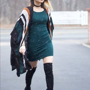 SXY Bodycon Boatneck Sweater Dress Back Cut Out